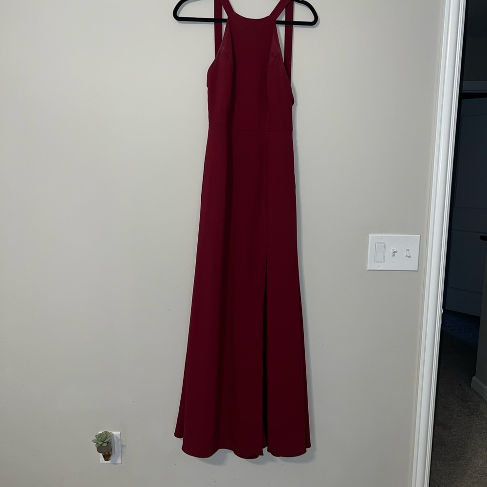 Elegant Burgundy Evening Gown